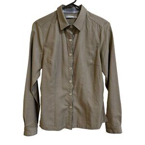 Icebreaker Brown Laurel Merino 100% Wool Button Up Flannel Shirt Sz M Fitted